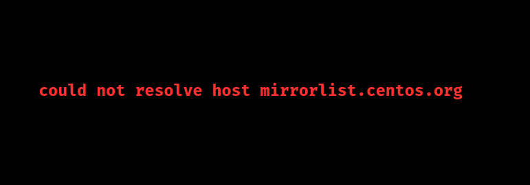 could not resolve host mirrorlist.centos.org