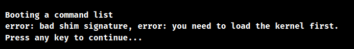 ubuntu error bad shim signature