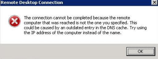 rdp outdated entry in the dns cache