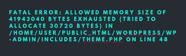 WordPress Allowed memory size exhausted