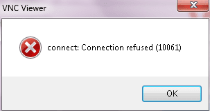 vnc 10061 connection refused
