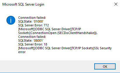 SQL server error 772